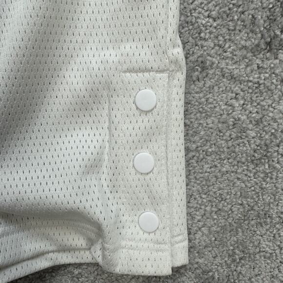 Kansas Jayhawks PE Basketball Shooting Shirt Mens Medium White Adidas Team Issue - Picture 4 of 12